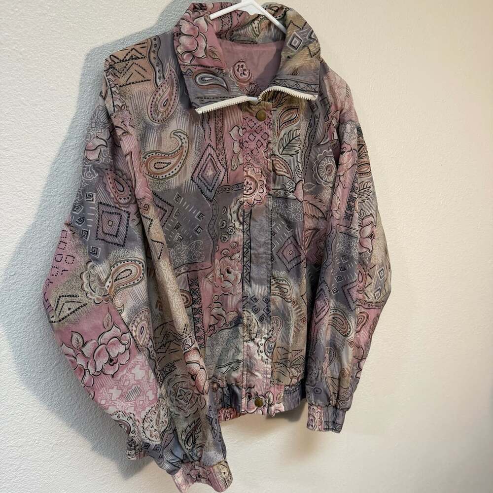 Westside Connection Vintage Multicolor Paisley Windbreaker Jacket Size M